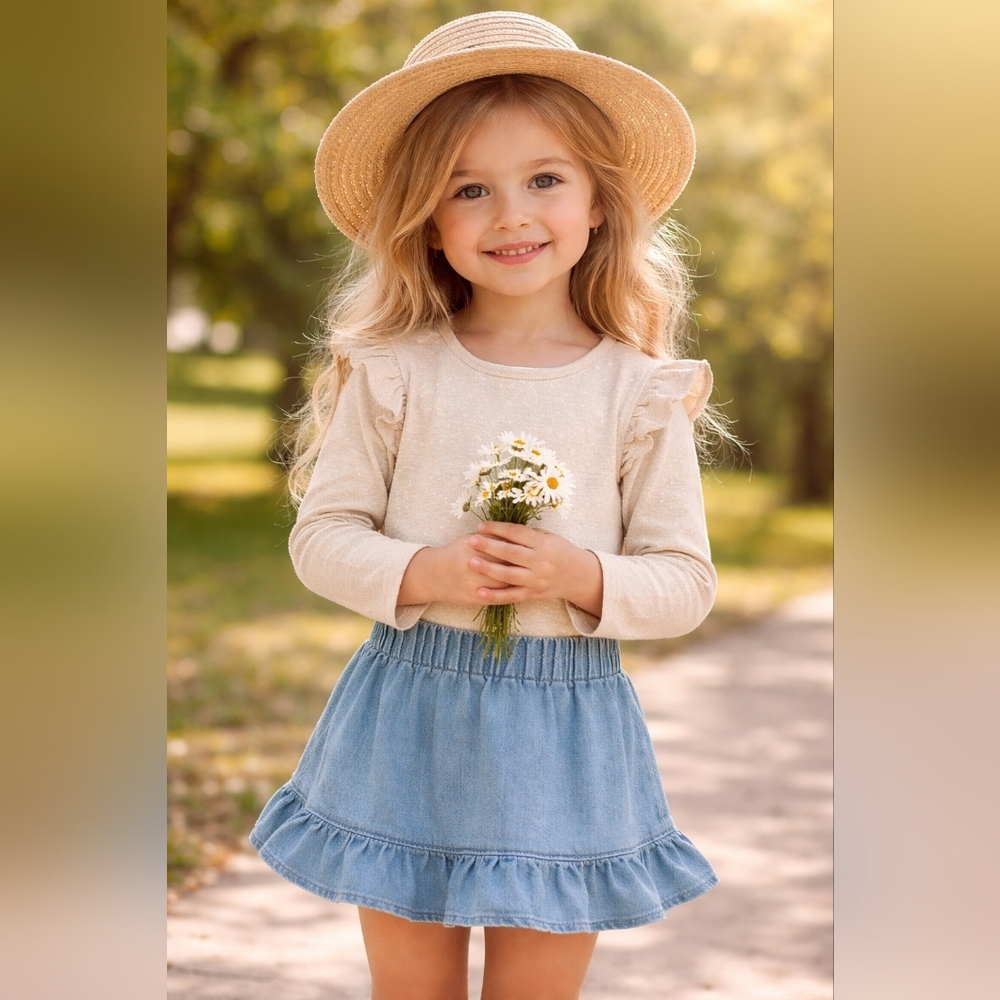 Jamie Kay Cream Ruffle Long-Sleeve Top for Girls
